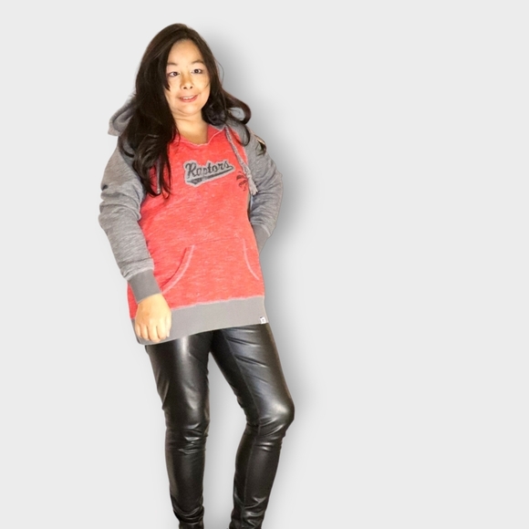 MAJESTIC  RAPHTERS WOMENS SIZE L GREY AND RED SPORTS SWEATWHIRT HOODIE - Picture 3 of 6